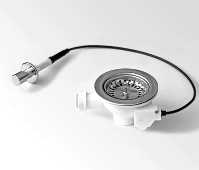 Produktbild von Küchenspüle Spüle Excenter Ab und Überlaufgarnitur 3 1/2 Zoll / Druckknopf  114 zu  81 mm