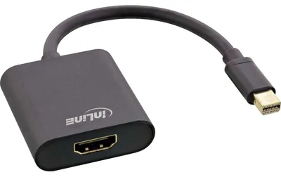 Immagine prodotto di InLine® 17193S Cavo adattatore Mini DisplayPort HDMI in alluminio con audio, 4K/60Hz, nero, 0,15 m