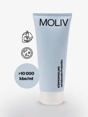 Produktbild von MOLIV Körperpeeling 200ML – Innovative Hautpflege mit lebenden Probiotika für geschmeidige, strahlende Haut