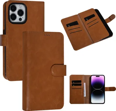 Produktbild von UNIQ Accessory iPhone 14 Pro Max Brown Booktype Card holder for 9 cards - Magnetic closure