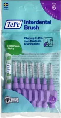 Produktbild von TePe | Interdentalbürsten 1,1 mm - Violett - 8 Stück - Effektive Reinigung - Zahngesundheit schützen