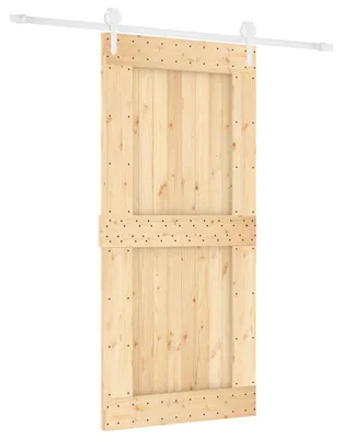 Image de Porte coulissante Naturel et Blanc 95 x 210 cm