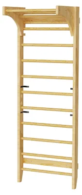 Produktbild von Toboli Sprossenwand in Holzoptik 220 cm, Sproßenwand bis 150kg mit höhenverstellbarer Stange, Turnwand für Kinder und Erwachsene