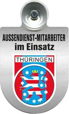 Produktbild von Einsatzschild Windschutzscheibe - Außendienstmitarbeiter im Einsatz - 309366--incl. Regionenwappen Color - Region Thüringen