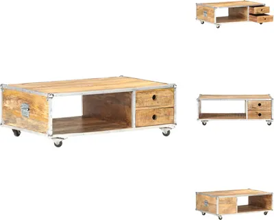 Produktbild von vidaXL Couchtisch 89x59x33 cm Massives Raues Mangoholz -  Couchtische