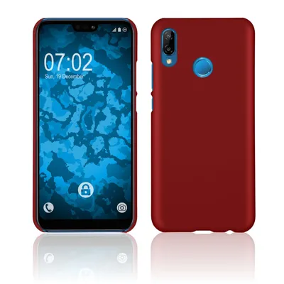 Produktbild von PhoneNatic Case kompatibel mit Huawei P20 Lite - Hülle rot gummiert Hard-case Cover