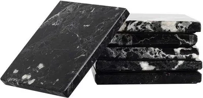 Produktbild von Schwarze Marmorscheiben 8,9 cm quadratisch