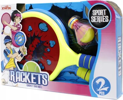 Produktbild von Großes Badminton Set Federballspiel 2 Schläger Ball & Federball Weicher Griff für Kinder