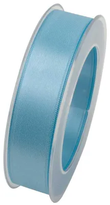Produktbild von Doppelsatin Stoffband Schleifenband 25mm (1m=0,32EUR) hellblau 25m Rolle Goldina