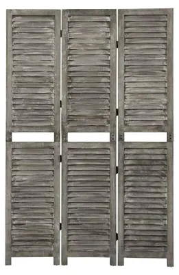Produktbild von Raumteiler mit 3 Paneelen in Grau 106,5x166 cm aus Massivholz