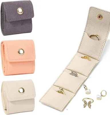 Productafbeelding van Sieraden organizer reis sieradenetui mini - Set van 3 - Opvouwbare Sieradentas Sieradenhouder Sieraden