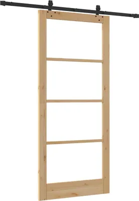 Zdjęcie produktu dla Drzwi przesuwne vidaXL ORKDAL, 93 x 211 cm, wykonane z litego drewna sosnowego i szkła