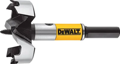 A DeWALT Forstner drill bit is shown against a white background.