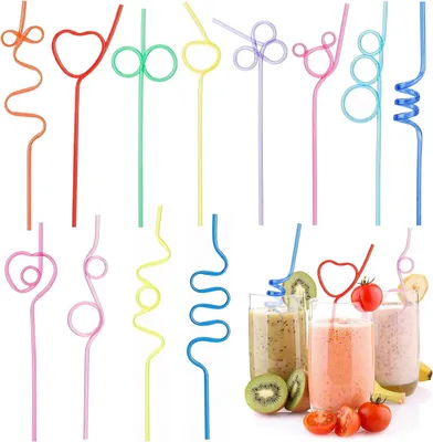 Productafbeelding van Rietjes herbruikbare plastic rietjes 36 stuks plastic rietjes cocktail hard plastic rietjes kinderen drinkbuisjes plastic party herbruikbaar