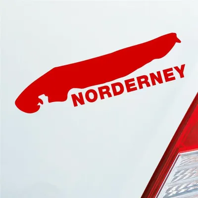 Produktbild von Auto Aufkleber Norderney Insel Deutschland Urlaub 10x3 cm Rot Sticker Heckscheibenaufkleber