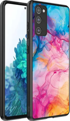 Productafbeelding van Geschikt voor:Samsung Galaxy S20 FE telefoonhoesje met regenboogacrylmotief - TPUAchterkant hoesje met regenboogacrylmarmermotief - Smartphonica