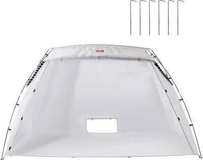 Productafbeelding van Spuitverfkoepel, 10x7x6ft draagbare spuitverftent met geïntegreerde vloer en gaaswand, inklapbare spuitcabine voor meubels, grote doe-het-zelf werkplaats voor verfwerkzaamheden