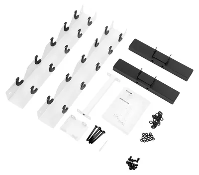 Image de Support pour haltères, structure compacte en A, 5 niveaux de rangement, BLANC