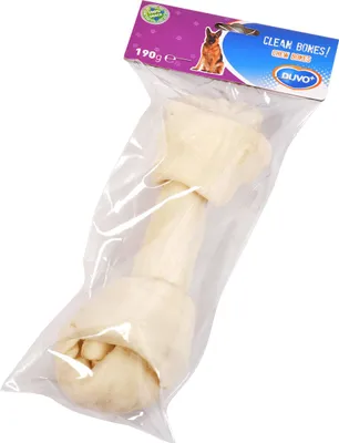 Produktbild von Einzelfuttermittel für Hunde: Kauknoten aus getrockneter Rinderhaut, 24 cm lang