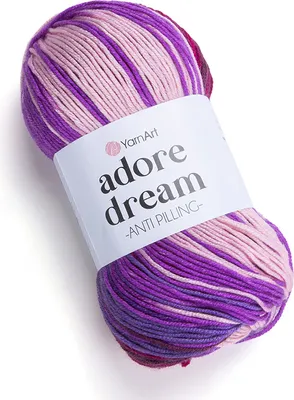 Produktbild von Yarnart Adore Dream 1071 Lila Acrylgarn 100g, Antipilling, Weich & Pflegeleicht