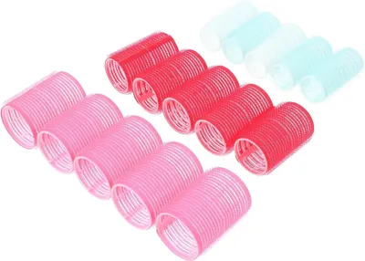 Produktbild von 14 selbsthaftende Lockenwickler aus leichtem Material für schonendes Styling ohne Hitze, tragbar für luftige Ponyfrisuren und langes Haar, Farbe zufällig