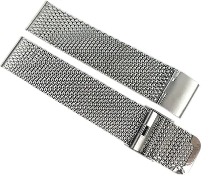 Produktbild von Minott > Uhrenarmband silberfarben Edelstahl > Milanaise Edelstahlband, Stegbreite:22mm