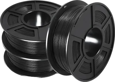 Zdjęcie produktu dla SUNLU PETG filament, średnica 1,75 mm, długość 395 m, PETG czarny 3 rolki