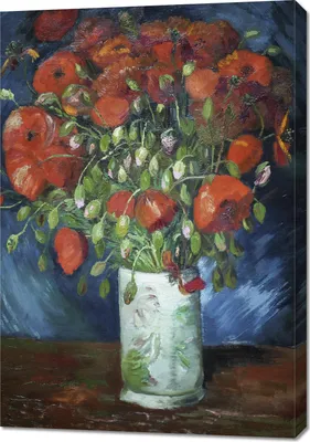 Immagine prodotto di Quadro 70x100 cm Vaso con papaveri, Van Gogh Vintage per il salotto