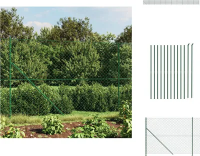Produktbild von vidaXL Maschendrahtzaun mit Bodenflansch Grün 1,8x25 m -  Zaunfelder