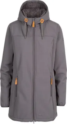 Produktbild von Trespass Damen Jacke Kristen, mit Kapuze, wasserdicht, längere Länge TP4195 (2XL) (Kohlen-Schwarz)