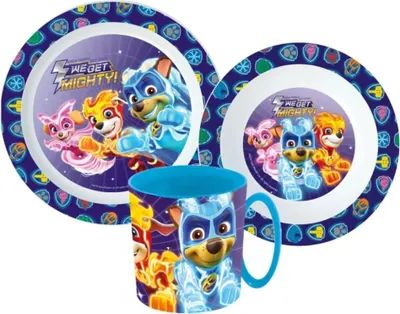Produktbild von Paw Patrol Kinder Geschirr-Set 3 teilig Becher Teller Schüssel