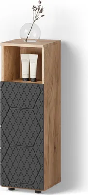 Produktbild von Midischrank Livinity Ronco Anthrazit mit Wabenstruktur 30 x 95 cm, Model 52892
