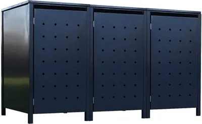 Produktbild von 3 Tailor Mülltonnenboxen Basic für 240 Liter Tonne Stanzung 1 komplett Anthrazit