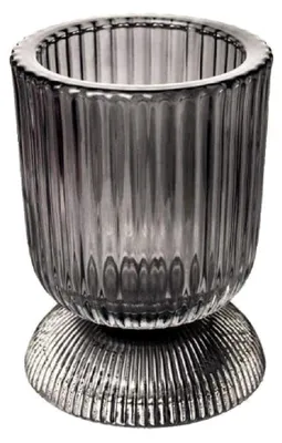 Produktbild von SANDRA RICH, "GOBLET", Teelichthalter, Teelichtglas 10cm ANTHRAZIT