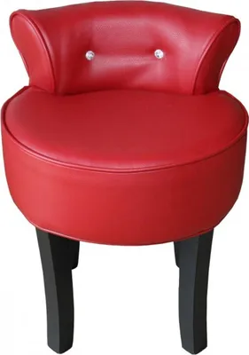 Produktbild von Casa Padrino Designer Hocker Rot / Schwarz mit Bling Bling Steinen - Barock Schminktisch Stuhl