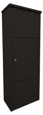 Produktbild von Relaxdays Paketbox, Einwurfklappe, 4 Schlüssel, HxBxT: 105 x 38 x 23 cm, Eisen, freistehender Paketbriefkasten, schwarz