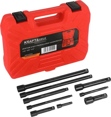 Obrázok produktu pre 9-dielna súprava nástavcov na rázové kľúče 1/4"" 3/8"" 1/2"" KD12532