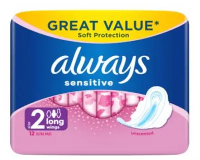 Produktbild von Always Sensitive Long Plus 12er-Pack Binden