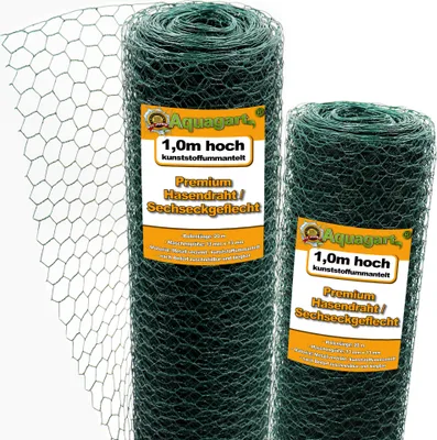 Produktbild von 140m Sechseckgeflecht  Kaninchendraht Hasengitter grün Hasendraht 100cm