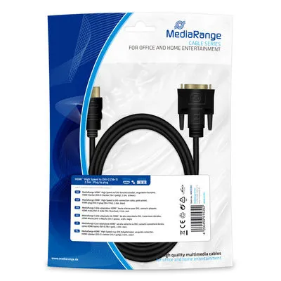 Produktbild von MediaRange HDMI-Kabel HDMI -> DVI 2.0m schwarz