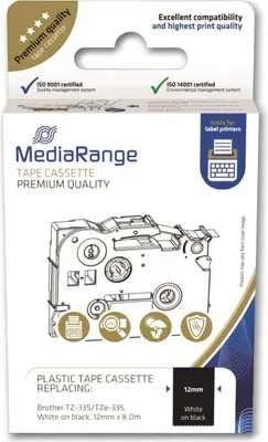 Productafbeelding van MediaRange MRBTZ335 MediaRange Schriftbandka. Brother TZ-335/TZe-335 12mm, 8m ws