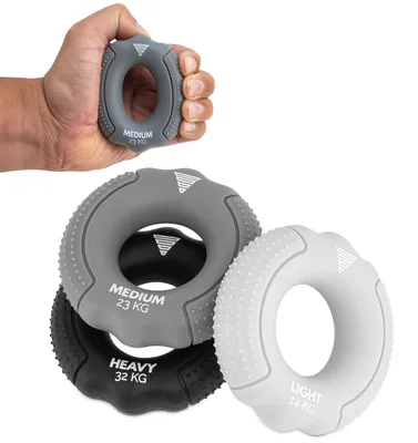 Obrázek produktu pro Sada posilovačů ruky a prstů, 3 úrovně odporu (3-32 kg) pro zlepšení síly úchopu