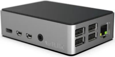 Produktbild von FLIRC Case - Aluminium Gehäuse für Raspberry Pi 4, silber/schwarz