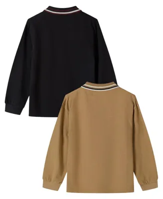 Immagine prodotto di Minoti - Polo da bambino, maniche lunghe (confezione da 2) MN116 (98) (marrone/nero)