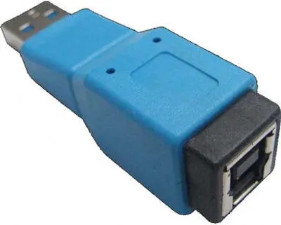 Produktbild von USB 3.0 Adapter Typ A Stecker zu Typ B Buchse Kabel in Blau