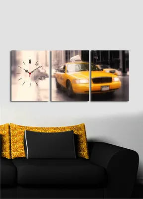 Produktbild von Opviq, 3P3040CS- CLA3608, Bunt, Wanduhren, 96 x 40 cm, 100% Wildleder -Leinwand