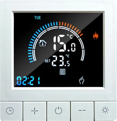 Produktbild von Programmierbarer Thermostat mit LCD-Display, Kindersicherung, NTC-Sensor, für Wasserheizung und Fußbodentemperaturregulierung