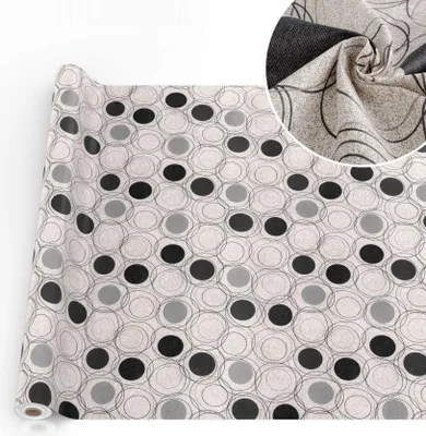 Produktbild von Tischdecke Kreise aus Textil mit klassischem Motiv Tischtuch Tischwäsche schmutzabweisend Abstrakt Beige Breite 140cm Länge 2000cm mit Schnittkante