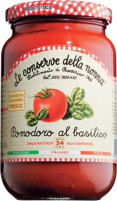 Produktbild von Le Conserve della Nonna Sugo Pomodoro al Basilico, mit Basilikum 370 ml.