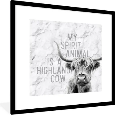 Produktbild von MuchoWow® Gerahmtes Poster Marmor - Zitat - Schottischer Highlander 40x40 cm - Poster mit Schwarzem Bilderrahmen Wandposter Rahmen Foto Bilder - Poster - Plakat im Rahmen